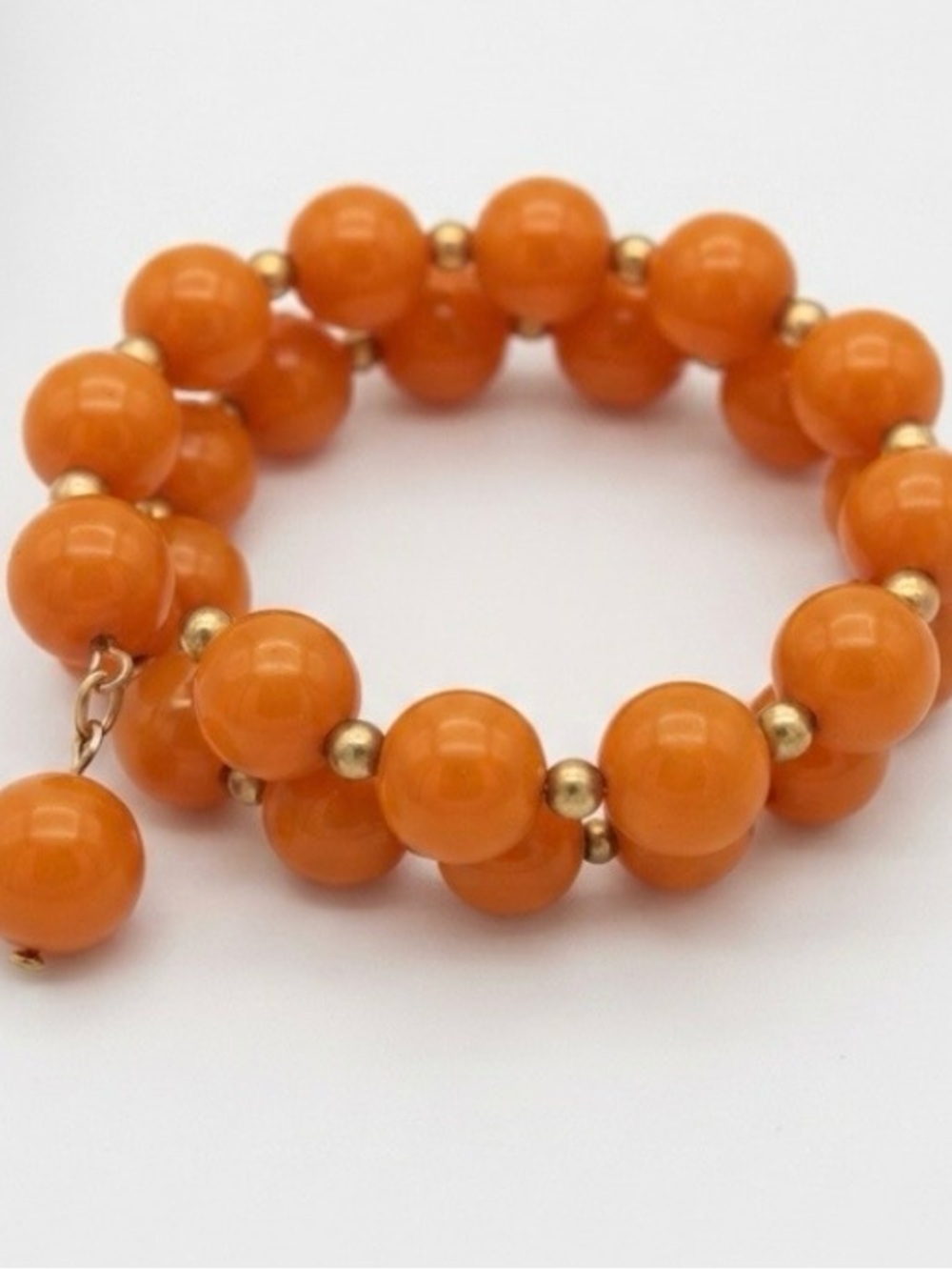 1930’s BAKELITE Clustered Orange Bead Bracelet for Women - Picture 1 of 6